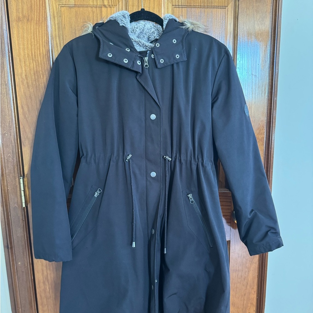 Women's Black Maternity and Baby Wearing Coat